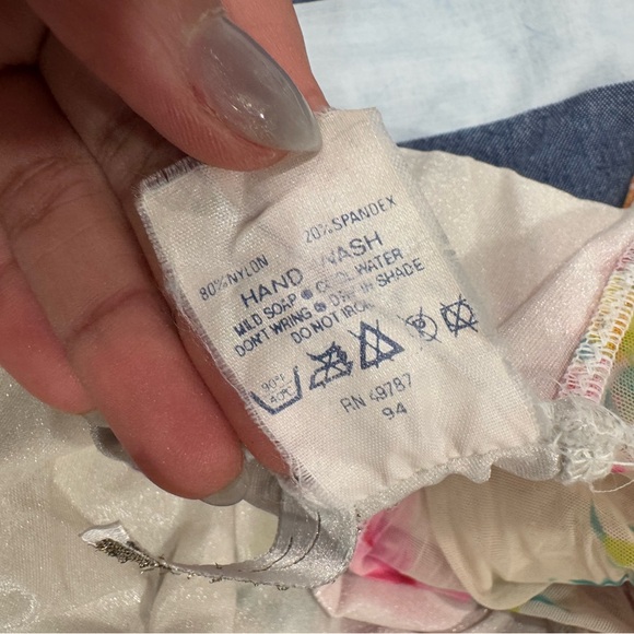 90’s Strapless Floral Mesh Bathing Suit - Picture 7 of 7